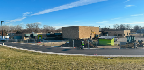 Exterior of Ixonia Elementary School under construction