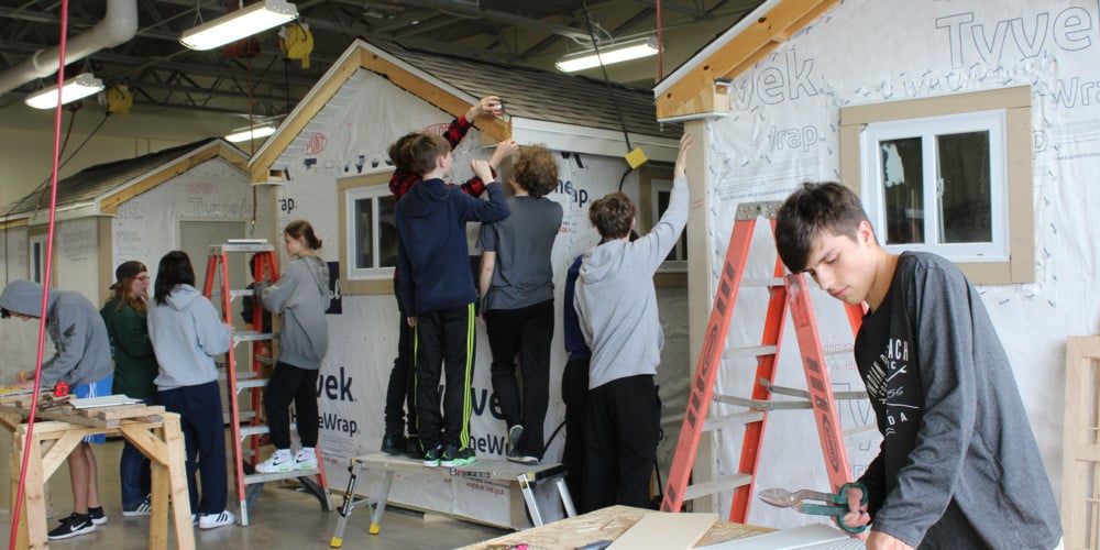 OHS students building sheds