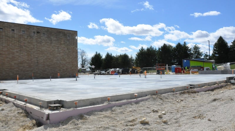 Photo of Ixonia Elementary Exterior Showing Construction Progress