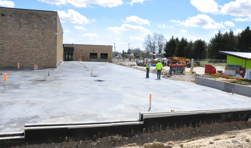 Photo of Ixonia Elementary Exterior Showing Construction Progress