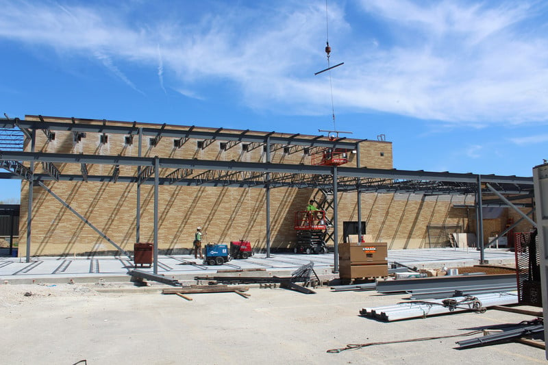 Photo of construction work outside school