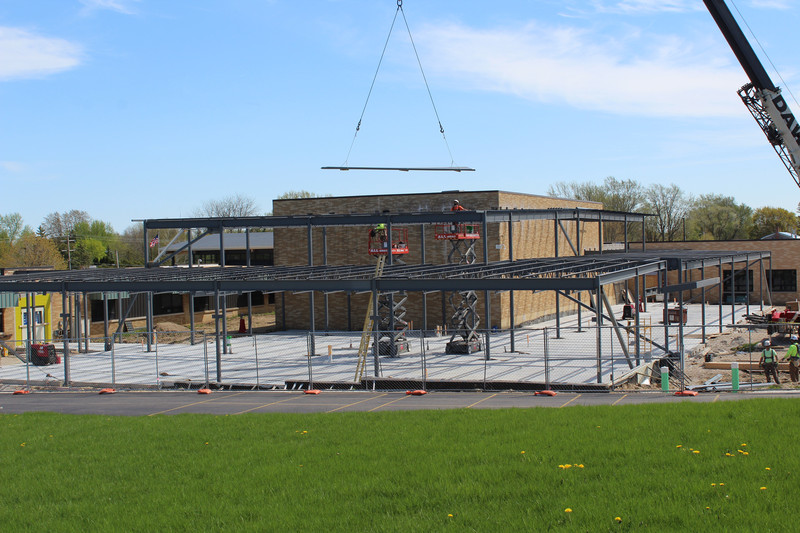 Photo of outdoor construction at Ixonia Elementary School