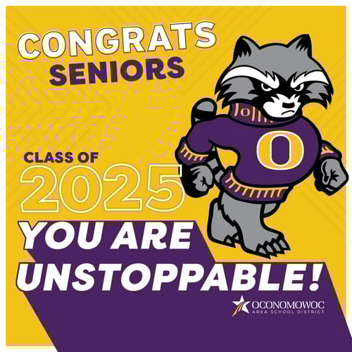 Decorative graphic for graduation with the words Class of 2025, you are unstoppable!